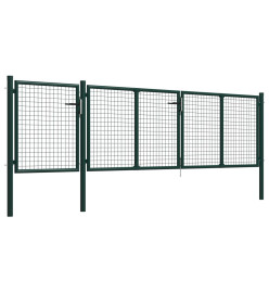 Portail de jardin Acier 400 x 100 cm Vert