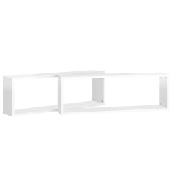 Étagère cube murale 2 pcs Blanc brillant 80x15x26,5cm Aggloméré