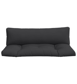 Coussins de palette 2 pcs noir tissu