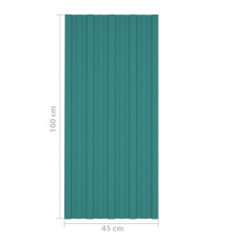 Panneaux de toiture 36 pcs Acier galvanisé Vert 100x45 cm