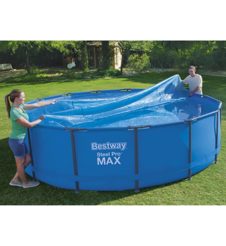 Bestway Couverture solaire de piscine ronde 462 cm Bleu