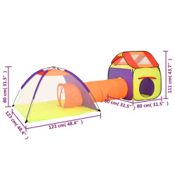 Tente de jeu pour enfants Multicolore 338x123x111 cm