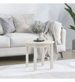 Table basse Blanc Ø 45x40 cm Bois massif de pin