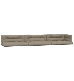 Coussins de palette 7 pcs taupe tissu