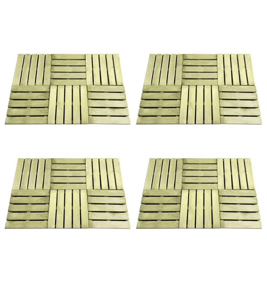 Dalles de terrasse 24 pcs 50x50 cm Bois Vert