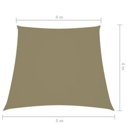 Voile de parasol Tissu Oxford trapèze 4/5x4 m Beige