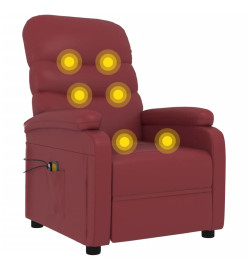 Fauteuil de massage électrique Rouge bordeaux Similicuir