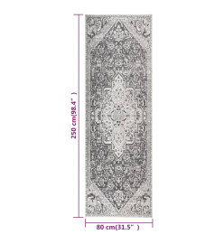 Tapis à tissage plat d'extérieur 80x250 cm Gris clair