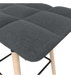 Tabourets de bar lot de 2 gris foncé tissu