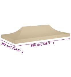 Toit de tente de réception 6x3 m Beige 270 g/m²