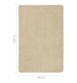 Tapis shaggy antidérapant Crème 200x290 cm