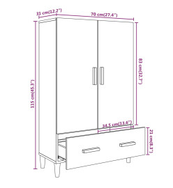 Buffet Chêne sonoma 70x31x115 cm Bois d'ingénierie