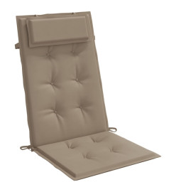 Coussins de chaise à dossier haut lot de 6 taupe tissu oxford