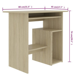 Bureau Chêne sonoma 80 x 45 x 74 cm Aggloméré