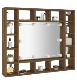 Armoire à miroir avec LED Chêne marron 91x15x76,5 cm