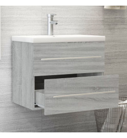 Meuble lavabo avec bassin intégré Sonoma gris Bois d'ingénierie