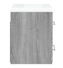 Meuble lavabo avec bassin intégré Sonoma gris Bois d'ingénierie