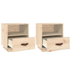 Tables de chevet 2 pcs 40x34x45 cm Bois de pin massif