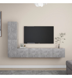 Ensemble de meuble TV 4 pcs Gris béton Aggloméré