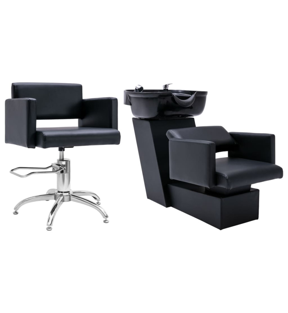 Unité de rinçage de shampoing avec chaise de salon Similicuir