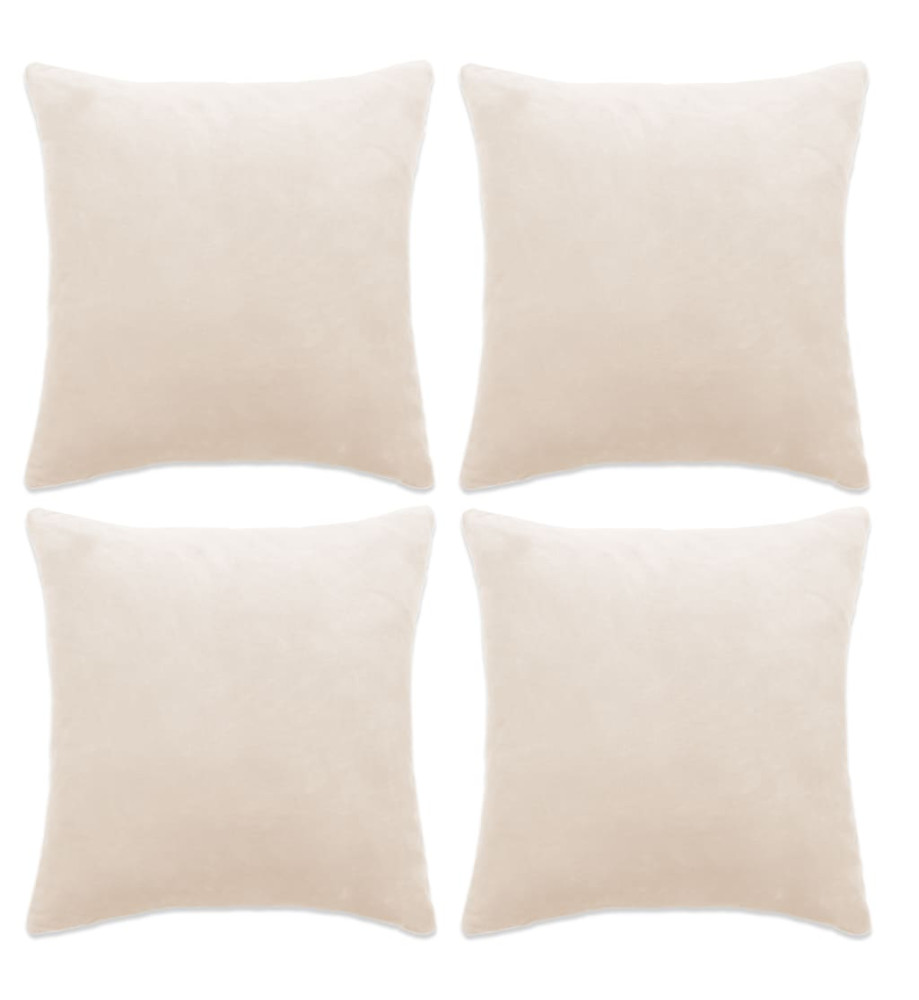 Housses de coussin 4 pcs Tissu 50x50 cm Blanc cassé