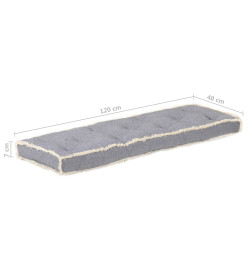 Coussin de canapé palette Anthracite 120x40x7 cm