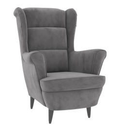 Fauteuil gris clair velours