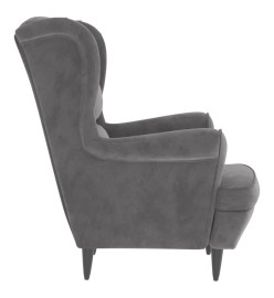 Fauteuil gris clair velours