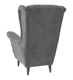 Fauteuil gris clair velours