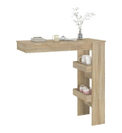 Table bar murale Chêne Sonoma 102x45x103,5 cm Bois d'ingénierie