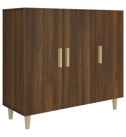 Buffet chêne marron 90x34x80 cm bois d'ingénierie