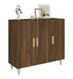 Buffet chêne marron 90x34x80 cm bois d'ingénierie