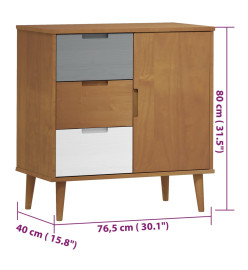 Buffet MOLDE Marron 76,5x40x80 cm Bois massif de pin