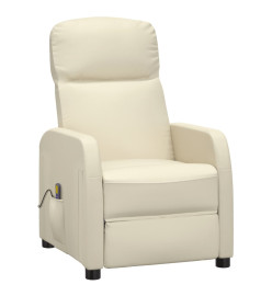 Fauteuil de massage blanc crème similicuir