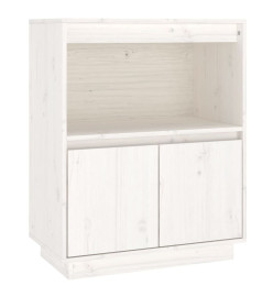 Buffet Blanc 60x34x75 cm Bois massif de pin