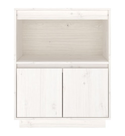 Buffet Blanc 60x34x75 cm Bois massif de pin