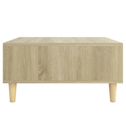 Table basse Blanc et chêne sonoma 60x60x30 cm Aggloméré