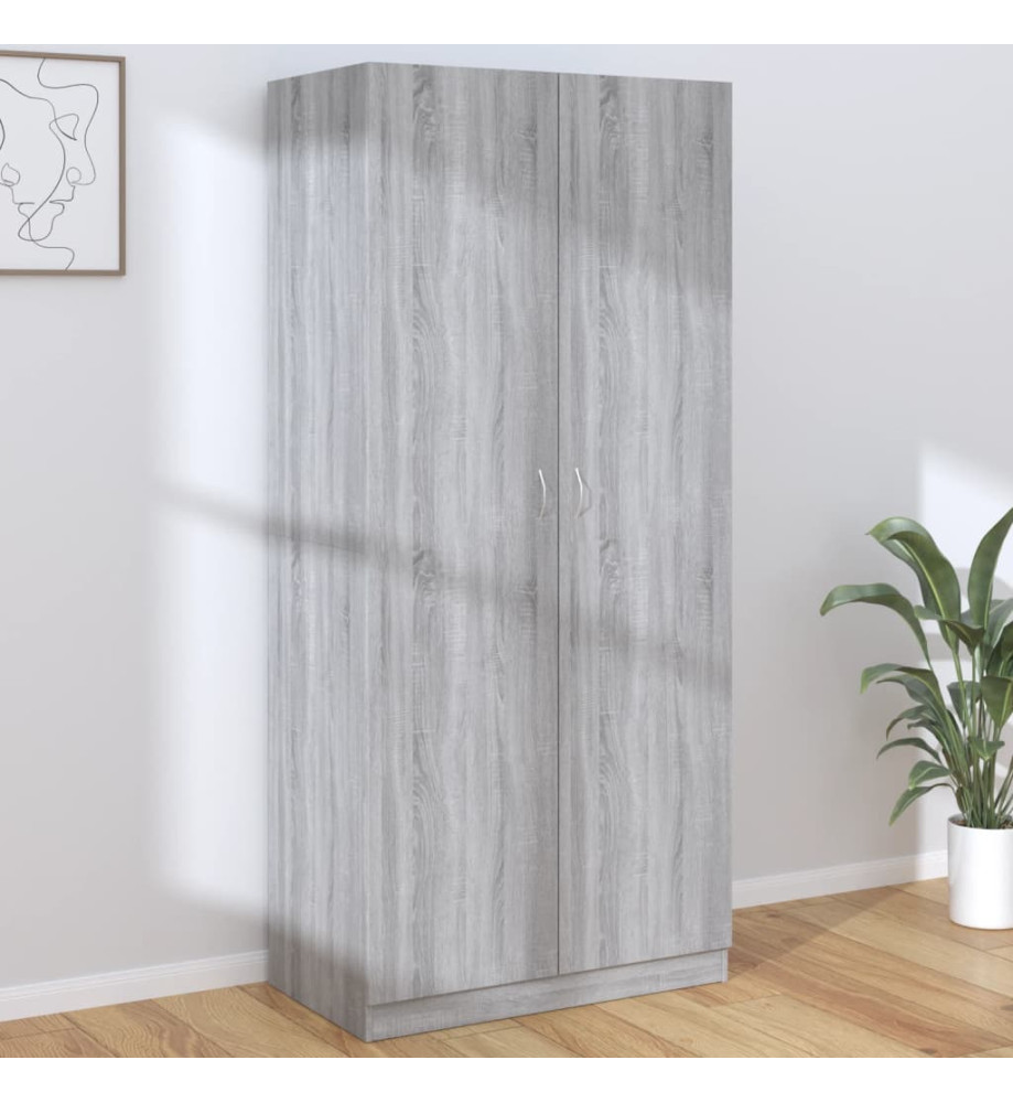 Garde-robe Sonoma gris 90x52x200 cm Bois d'ingénierie