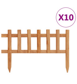 Bordure de jardin 10 pcs Bois de sapin 4,4 m