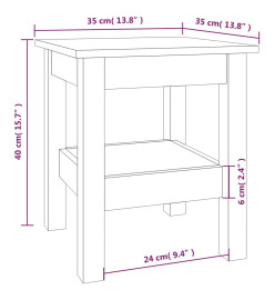 Table basse Gris 35x35x40 cm Bois massif de pin