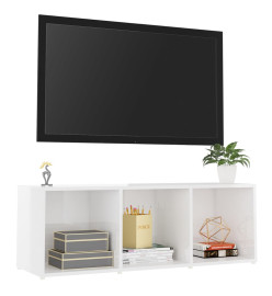 Meuble TV Blanc brillant 107x35x37 cm Aggloméré