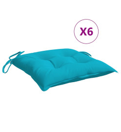 Coussins de chaise 6 pcs turquoise 50x50x7 cm tissu oxford