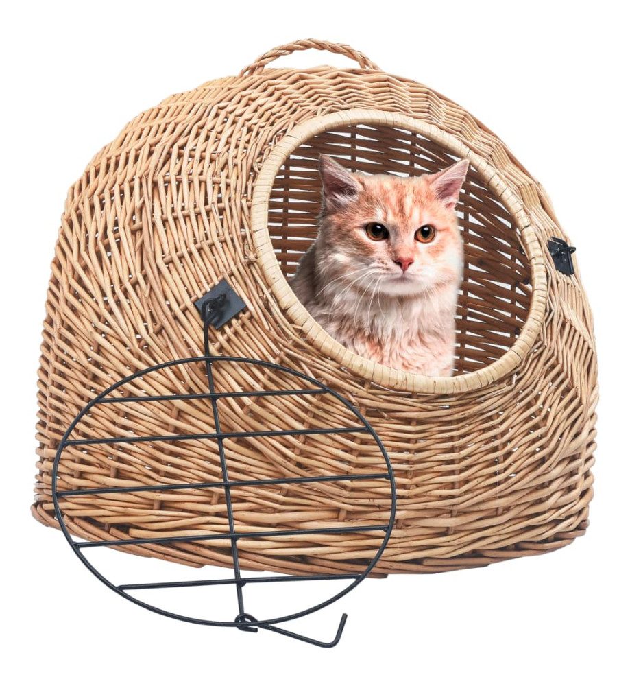 Cage de transport pour chats 50x42x40 cm Saule naturel