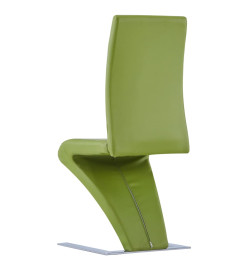 Chaises à manger avec forme de zigzag lot de 6 vert similicuir