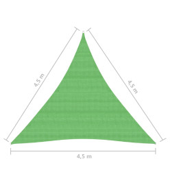 Voile d'ombrage 160 g/m² Vert clair 4,5x4,5x4,5 m PEHD