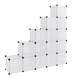 Cubes de rangement 15 pcs avec portes Transparent PP