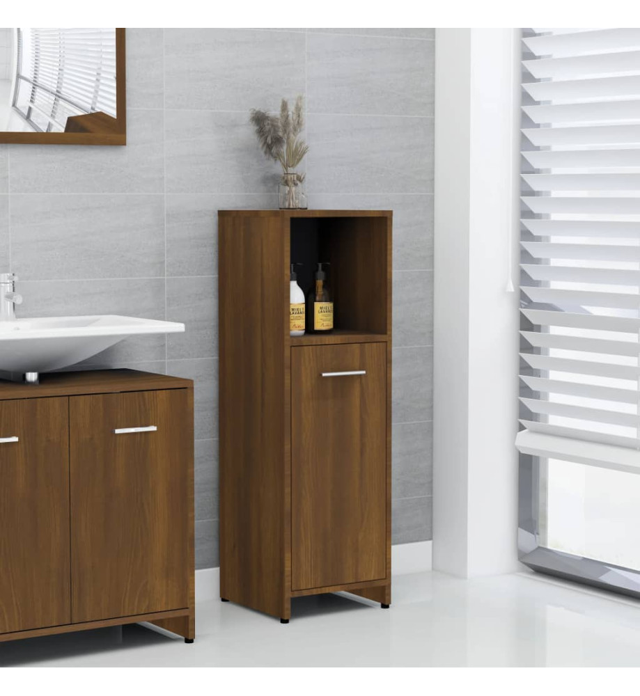 Armoire de bain Chêne marron 30x30x95 cm Bois d'ingénierie