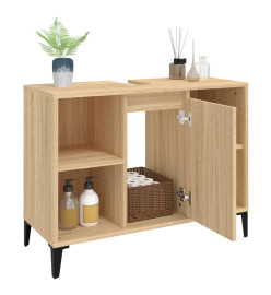 Meuble d'évier chêne sonoma 80x33x60 cm bois d'ingénierie