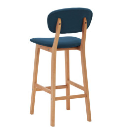 Tabourets de bar lot de 2 bleu tissu