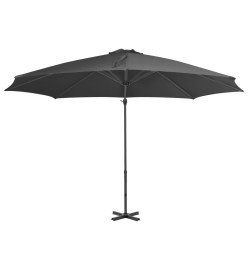 Parasol en porte-à-faux et poteau en aluminium 300cm Anthracite